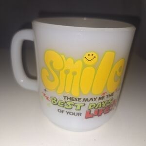 SMILE These May Be The Best Days Of Your Life Milk Glass Mug D Handle